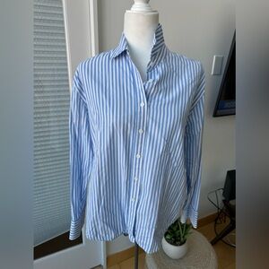 Reformation Blue and White Striped Button Down Shirt